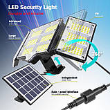 Сонячні ліхтарі Зовнішні 334LED Захисні ліхтарі з дистанційним керуванням 3 голови руху, фото 6