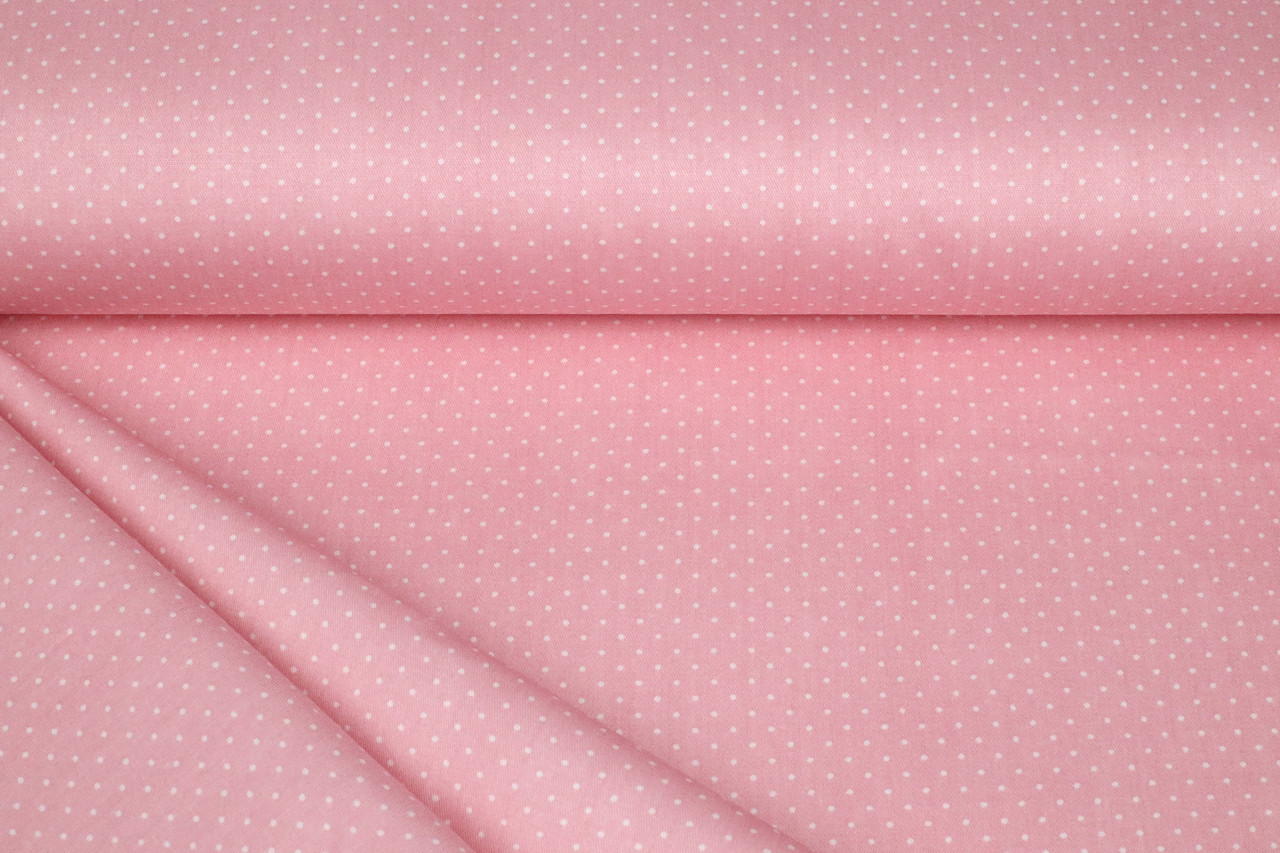 Сатин-твіл Крапки на рожевому