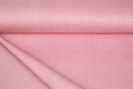 Сатин-твіл Крапки на рожевому