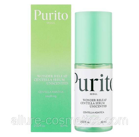 Сироватка для обличчя з екстрактом центели азіатської PURITO Wonder Releaf Centella Serum Unscented 60ml, фото 1