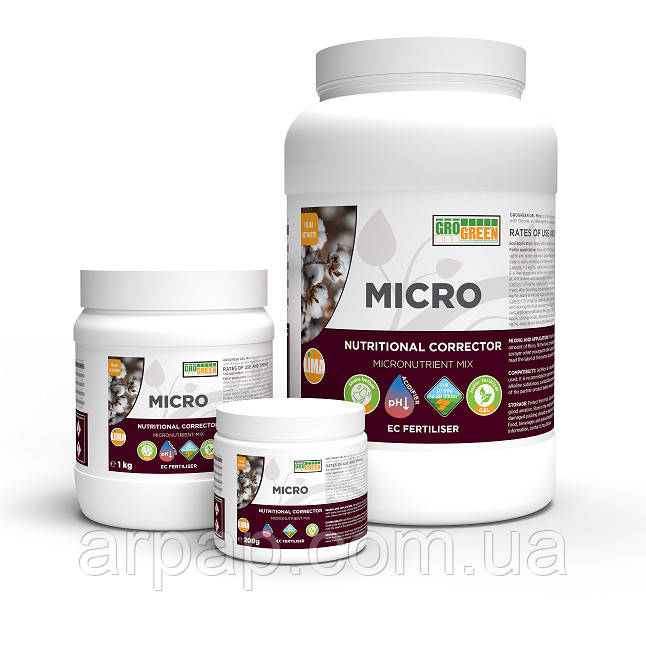 Добриво Гель Мікро (комплекс мікроелементів + гліцин) 1 кг ГроГрін | Micro Gro Green, фото 1