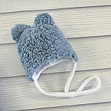 Дитячий теплий комбінезон чоловічок для новонародженого Тедді з шапочкою 0-3 міс 56-62 см Зима Весна Осінь, фото 2