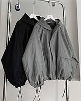 Жіноча стильна ветровка, 42-46, 48-52, сірий, чорний, барбі, молоко, плащівка жниварка Туреччина