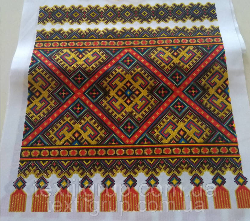 Рушник Орнамент Вишиванка з глітером, фото 1