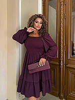 Женское летнее платье-батал,48-50,52-54,56-58,Бордо, черный, электрик, Графит, голубой, мокко,софт.