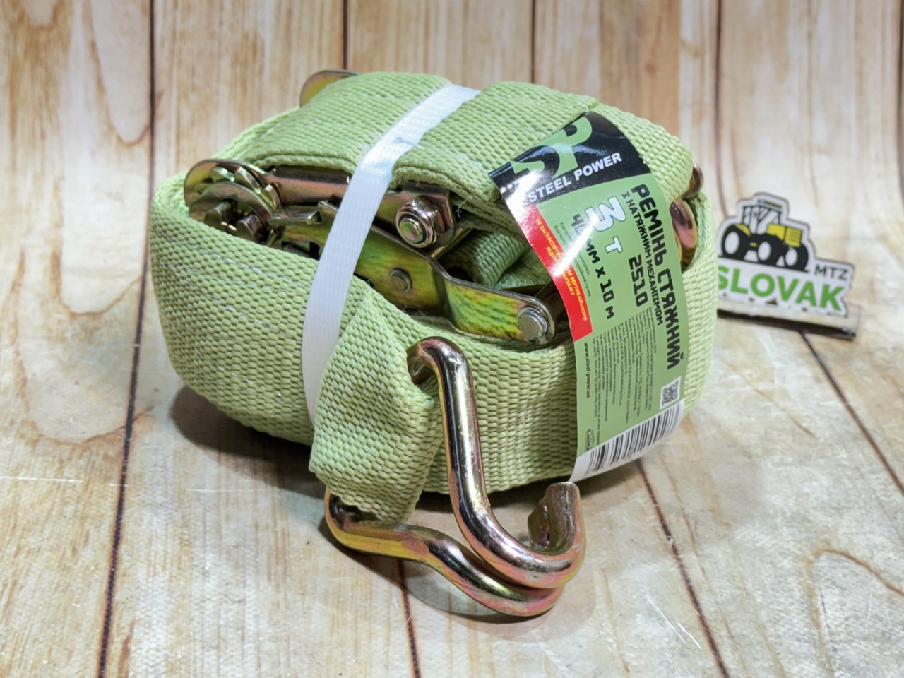 Трос стяжний 3т 10м 46мм з металевими ручками Steel Power, фото 1