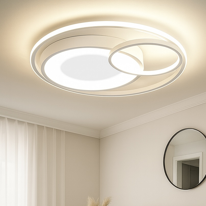 Кругла смарт люстра з пультом до 20 м² у білому кольорі Led 100W (DUOS Wh 220795), фото 1
