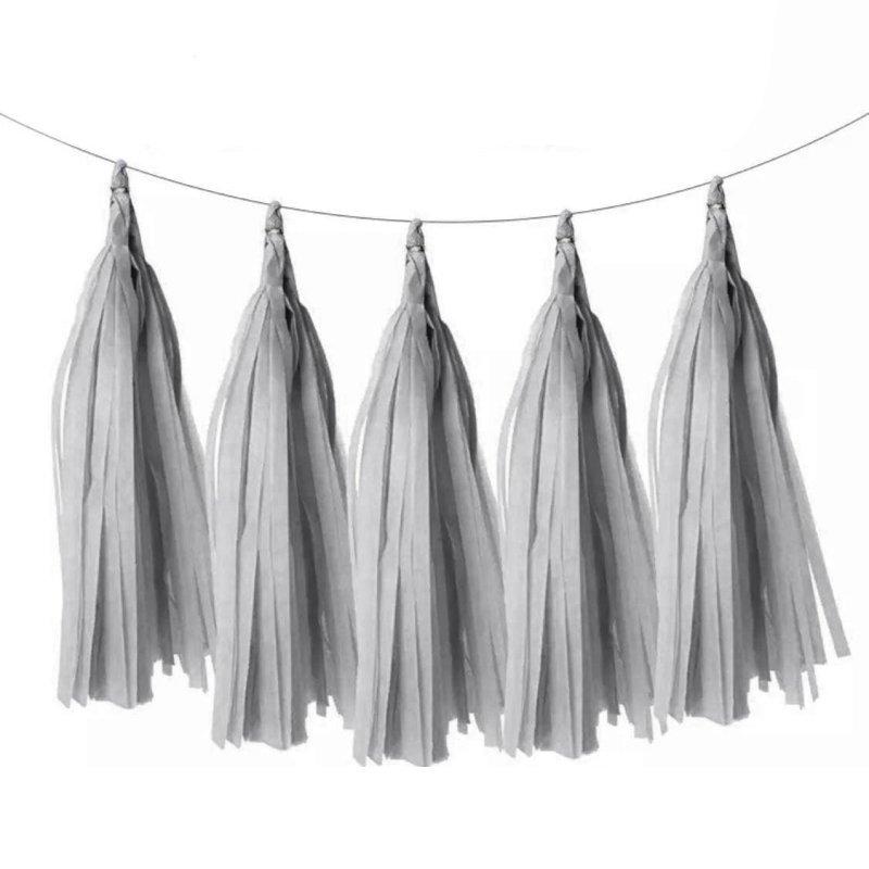 Гірлянда тассел сіра 5 од