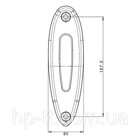 Ліхтар габаритний Fristom FT-076 Z LED 12-36В жовтий зі світловідбивачем і проводом, фото 2