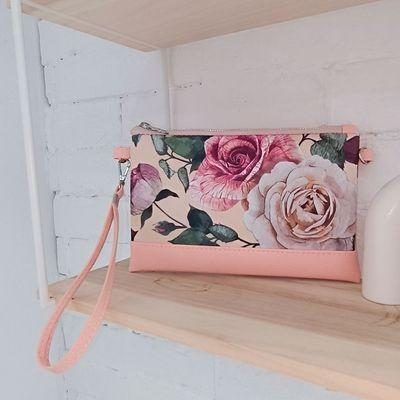 Клатч через плече Троянди на пудровому фоні, фото 1
