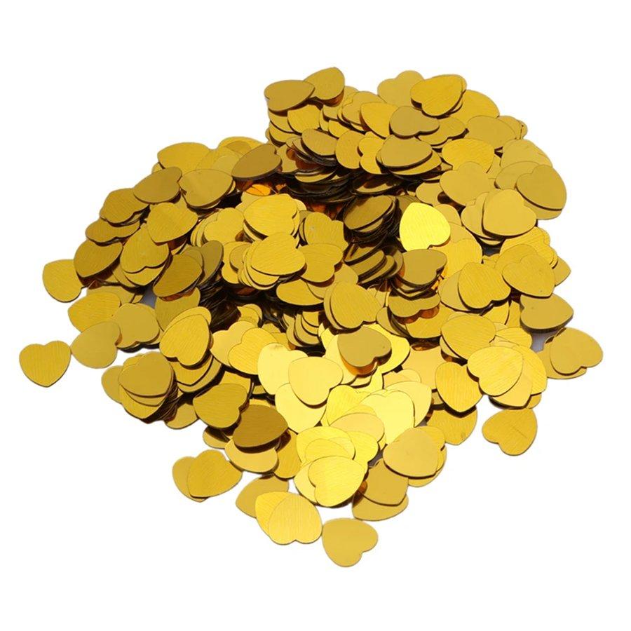Конфетті серця золоті 50 гр 15 мм, фото 1