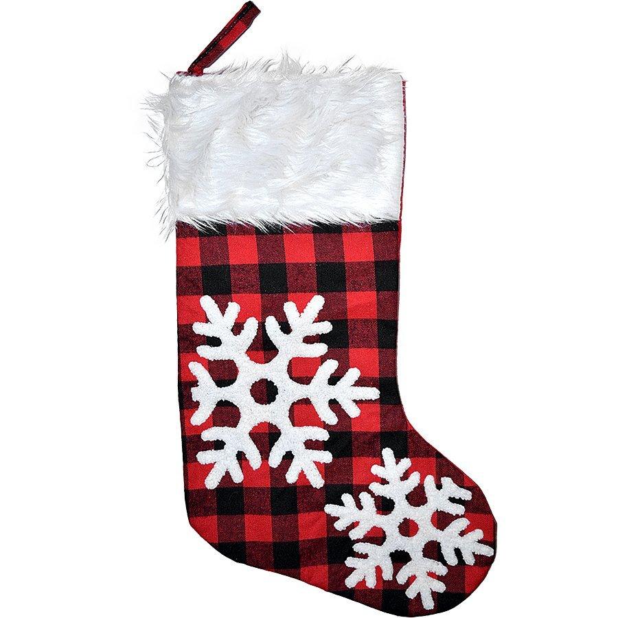 Шкарпетка зі Сніжинками (чорно-червоний) 42см