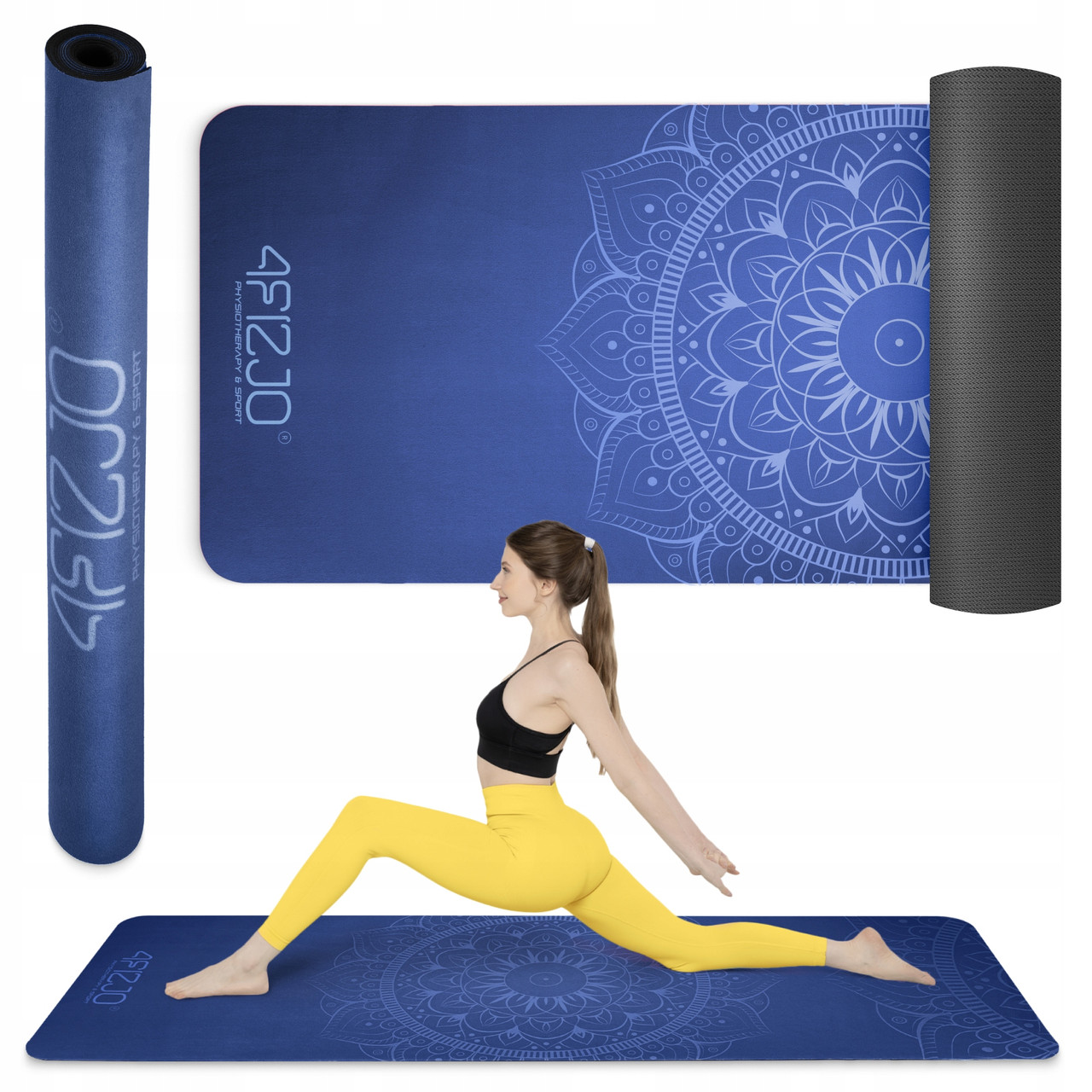 Килимок (мат) спортивний 4FIZJO замша 183 x 61 x 0.15 см для йоги та фітнесу Blue (P-5905973405713)