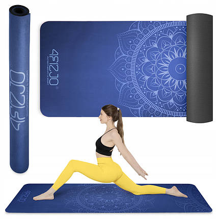 Килимок (мат) спортивний 4FIZJO замша 183 x 61 x 0.15 см для йоги та фітнесу Blue (P-5905973405713), фото 1