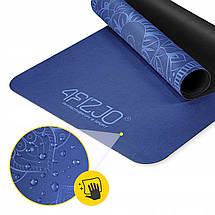 Килимок (мат) спортивний 4FIZJO замша 183 x 61 x 0.15 см для йоги та фітнесу Blue (P-5905973405713), фото 5