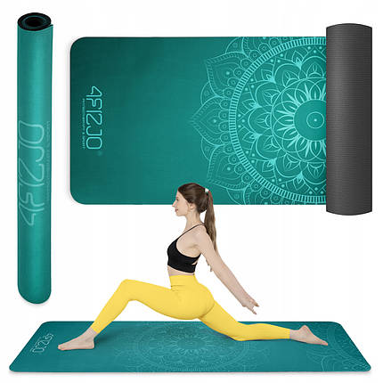 Килимок (мат) спортивний 4FIZJO замша 183 x 61 x 0.15 см для йоги та фітнесу Green (P-5905973404396), фото 1