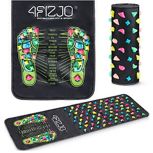 Килимок ортопедичний 4FIZJO 120 x 35 см з камінням для масажу ніг Black (P-5905973403160)