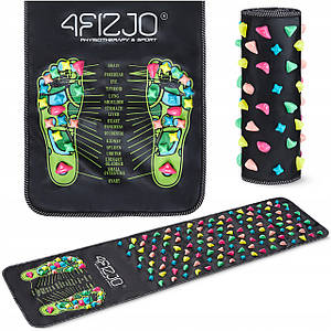 Килимок ортопедичний 4FIZJO 140 x 35 см з камінням для масажу ніг Black (P-5905973403177)