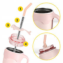 Термокухоль Mountain Goat зі соломинкою 0.65 л Pink (P-5905973406130), фото 2