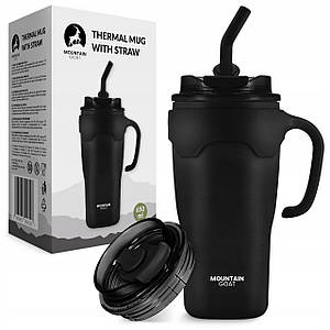 Термокухоль Mountain Goat зі соломинкою 0.65 л Black (P-5905973406123)