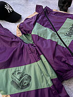 Фіолетовий спортивний костюм з принтом