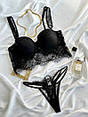 Комплект білизни жіночий (бюстгальтер, трусики) - Чорний, фото 5