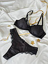 Комплект білизни жіночий (бюстгальтер, трусики) - Чорний, фото 5