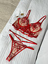 Комплект білизни жіночий (бюстгальтер, трусики) - Червоний, фото 5