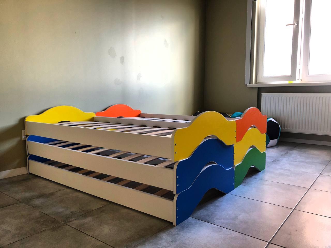 Дитяче ліжко за системою Монтессорі Кольорові Економ-1, фото 1