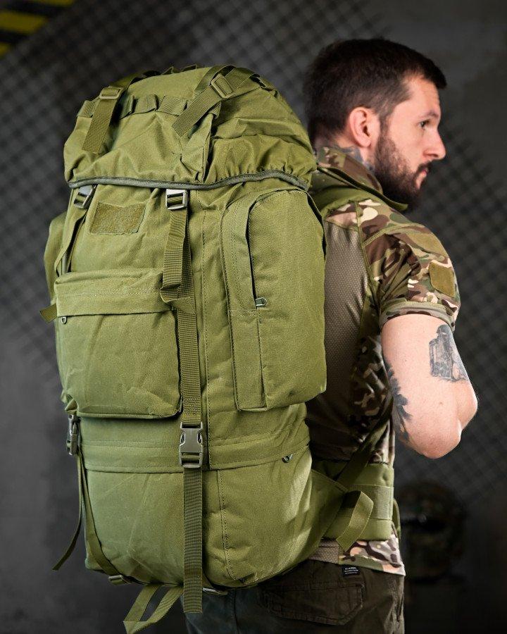 Тактичний рюкзак з металевим каркасом 100 літрів  Олива