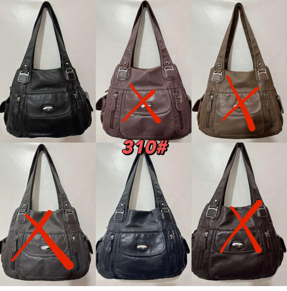 Сумочка жіноча варенка два відділення на плече з кишенями зі штучної шкіри в різних варіантах Liza, фото 1