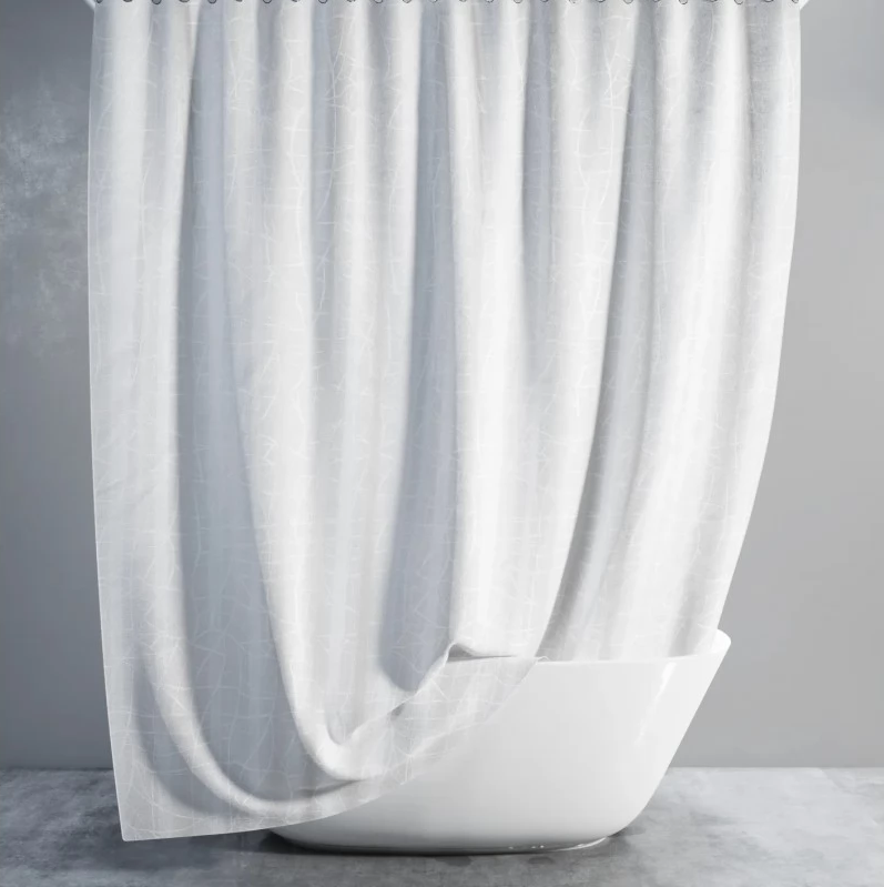 Штора для ванної кімнати Tropik Marble 240×200 см з кільцями, фото 1