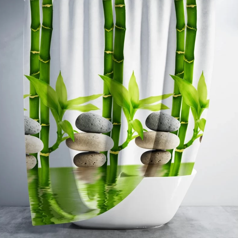 Штора для ванної кімнати Tropik Бамбук 240×200 см з кільцями, фото 1