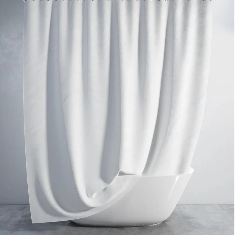 Штора для ванної кімнати Tropik white 240×200 см з кільцями, фото 1