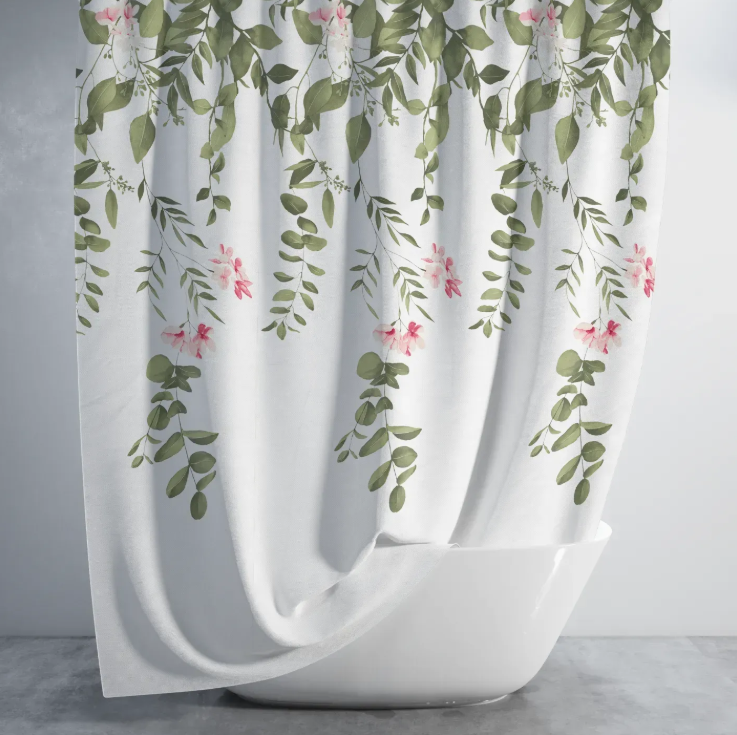 Штора для ванної кімнати Jackline Floral 180×200 см з кільцями