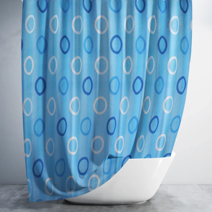 Штора для ванної кімнати Jackline Blue 180×200 см з кільцями