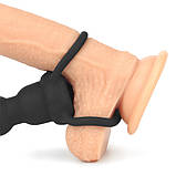 Насадка на член, анальний стимулятор Lovetoy Vibrating Rock Balled Double Prober, силікон, вібрація, фото 4