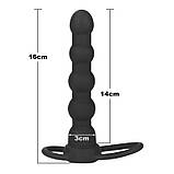 Насадка на член, анальний стимулятор Lovetoy Vibrating Rock Balled Double Prober, силікон, вібрація, фото 7