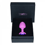 Анальна затичка, пробка стимуляції ануса Rosebud Pink металевий з камінчиком, фото 4