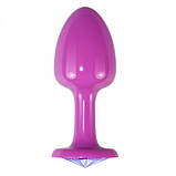 Анальна затичка, пробка стимуляції ануса Rosebud Pink металевий з камінчиком, фото 6