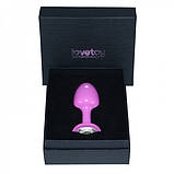 Анальна затичка, пробка стимуляції ануса Rosebud Pink металевий з камінчиком, фото 9