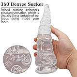 Анальна заглушка, корок стимуляції ануса Octopus Tentacle Small прозорий силікон, фото 9