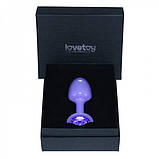 Втулка анальна, пробка для ануса Lovetoy Rosebud Purple 8 см метал, фото 5