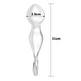 Скляний анальний стимулятор, прозорий Glass Romance Lovetoy 12 см, фото 4