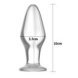 Анальна корка, анальний стимулятор Glass Romance 11 см прозора, фото 5