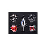 Анальна пробка, металева анальна корок Poker Style з набором змінних наконечників, фото 4