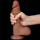 Ділдо, фаллоімітатор Lovetoy Sliding Skin Dual Layer Dong 7.5 дюймів, фото 9