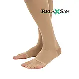 51% БАВОВНИ Компресійні гольфи від варикозу RELAXSAN MEDICALE COTTON 2 клас компресії відкритий носок (мисок, фото 10