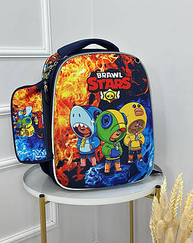 Рюкзак шкільний міський 38*29 см з пеналом та щільною спинкою принт BS у різних варіантах Lju