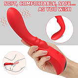 Вібро імітатор члена, вібростимулятор дилдо G-spot Arouse Red 10 режимів, водонепроникний, фото 6